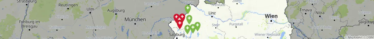 Kartenansicht für Apotheken-Notdienste in der Nähe von Pfaffstätt (Braunau, Oberösterreich)